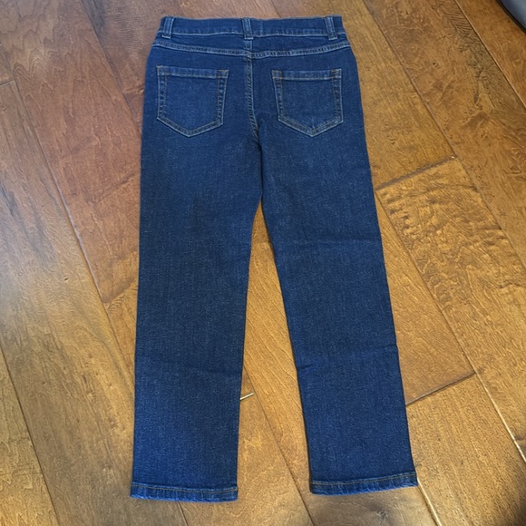 Hanna Anderson girls blue stretch denim Jeans with inside adjustable band New 8 - Picture 2 of 12